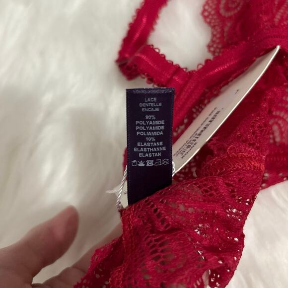 Journelle NWT Red Karina Triangle Sheer Lace Bra Large - Picture 7 of 8